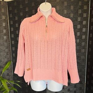 Simply Southern Pink Cowl Neck Sweater